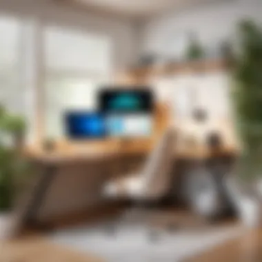 Relaxed corner for mental well-being in a home office