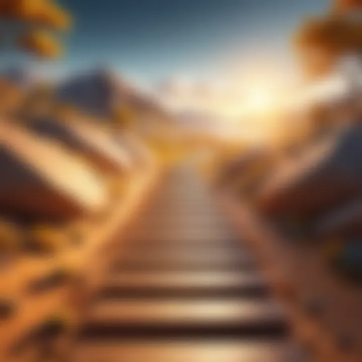 Inspirational pathway leading towards success