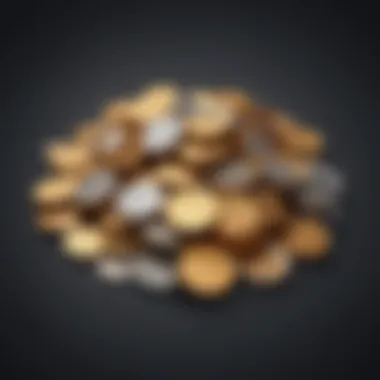 Symbolic Representation of Decreasing Revenue in Coins Illustration symbolizing revenue churn as a diminishing stack of coins