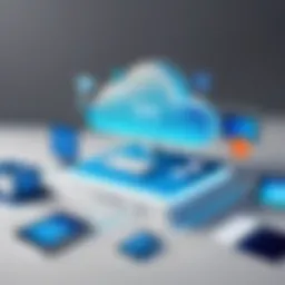 Diagram illustrating the concept of Software as a Service in a cloud environment