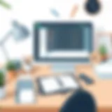 Organized Workspace for Effective Task Management An organized desk with a planner and task management software on a computer screen