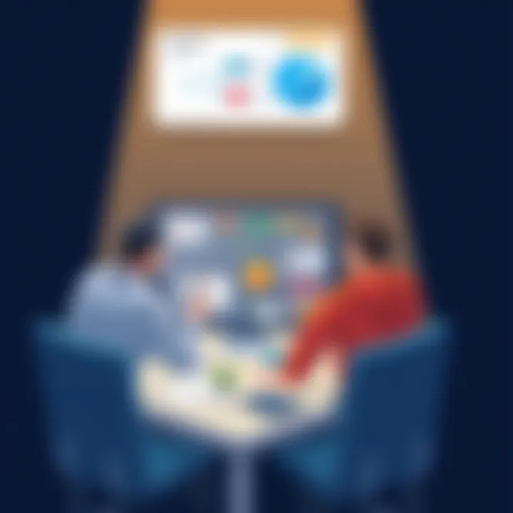 Team collaborating on an app development project using a digital roadmap