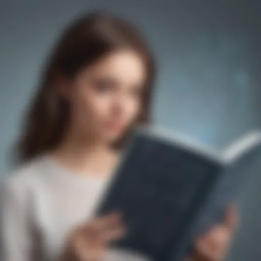 Teenage girl reading a book