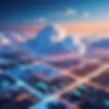 Abstract representation of cloud computing and SaaS architecture