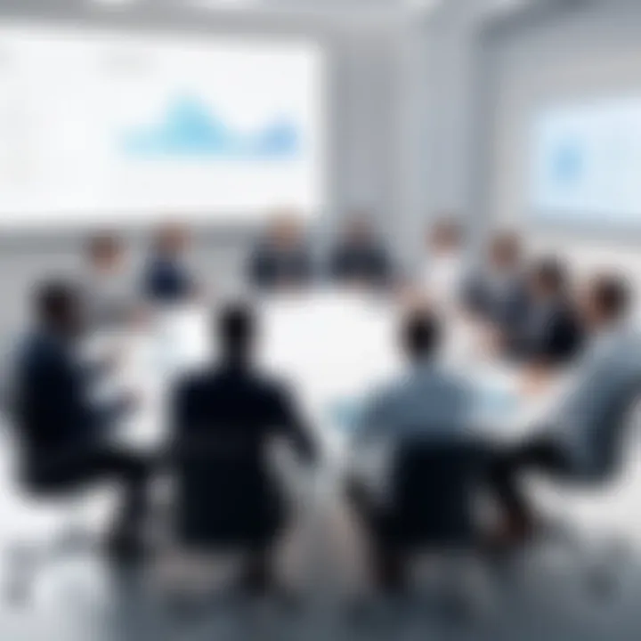 Illustration depicting a group of diverse individuals engaged in a strategic meeting