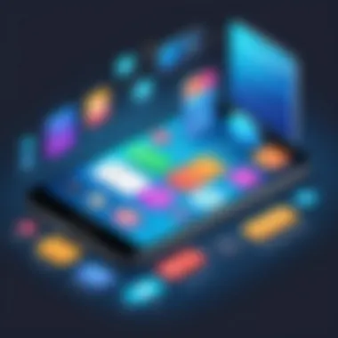 The Evolution of Mobile App Design Illustration depicting the evolution of mobile app design