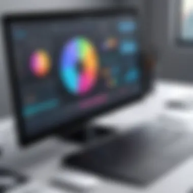 Innovative Graphic Design Software Interface A sleek interface showcasing various graphic design tools