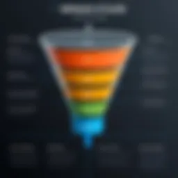 An intricate flowchart illustrating the stages of the SaaS sales funnel