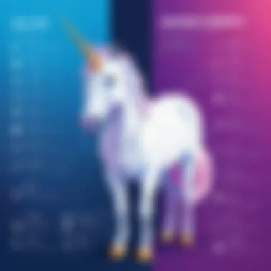 Infographic illustrating the characteristics of unicorn companies