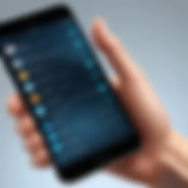 A close-up of a user interacting with an app displaying thoughtful design elements