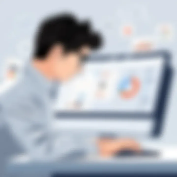 Analyzing User Insights A researcher analyzing user data on a computer screen