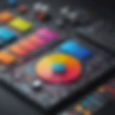 Vibrant color palette illustrating the artistic aspect of product design